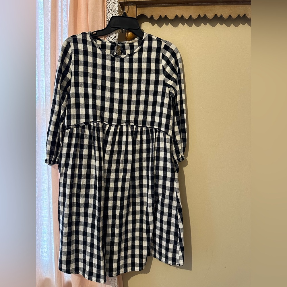 Roolee midi black and white plaid dress. Size S.